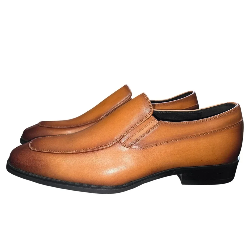 Frasoicus Mens Tan Brown Slip On Dress Shoes Loafers F21-312A Size 8/40